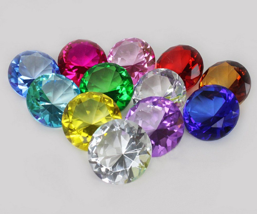Yudu Dekokugel 12er Glasdiamant Dekodiamant aus Kristallglas