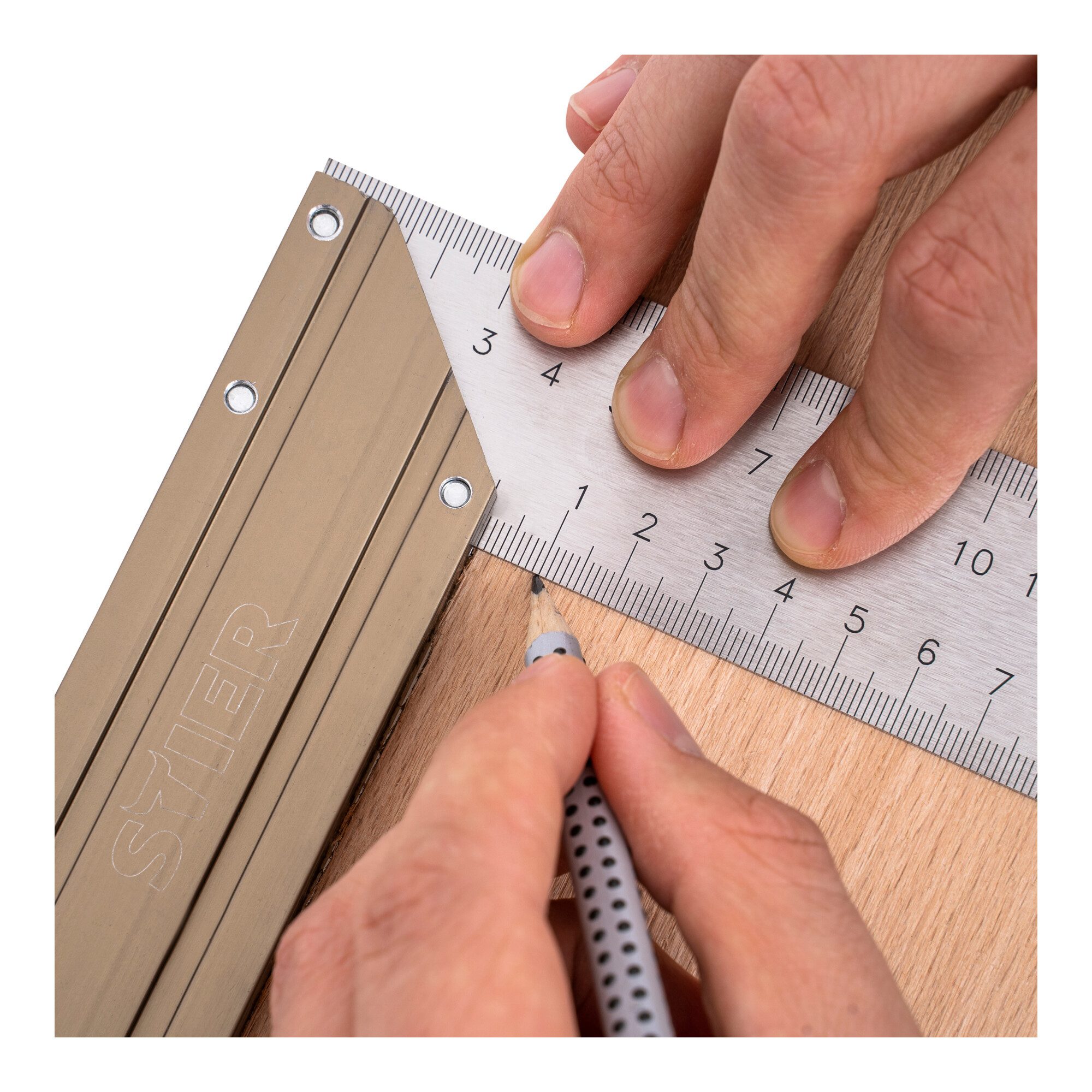 Stier Winkelmesser STIER Anschlagwinkel Schreinerwinkel Aluminium 90° / 45° 250 mm