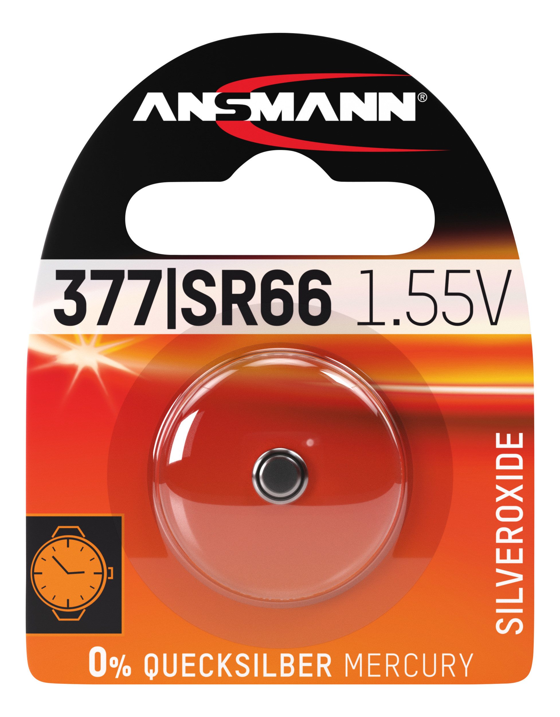 ANSMANN AG Silberoxid Knopfzelle SR66 / SR626 / 377 Knopfzelle
