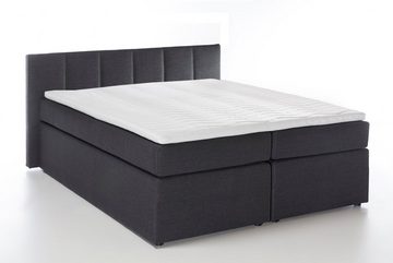 Möbelfreude Boxspringbett Boxspringbett Valina 90x200 cm Anthrazit H2, 90x200 cm Anthrazit H2 niedriges Kopfteil 90 cm Ideal für Dachsschrä