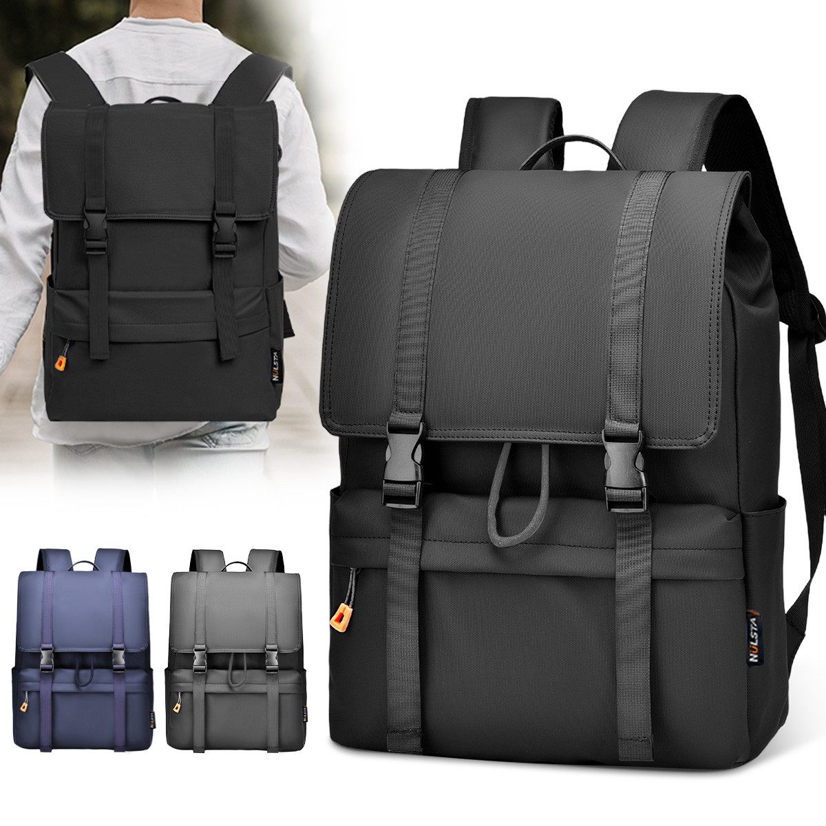 NULSTA Freizeitrucksack Rucksack Herren Damen Daypack Wasserdicht Cityrucksack mit Laptopfach, Groß Rucksack,Schulrucksack,Reiserucksack,Backpack