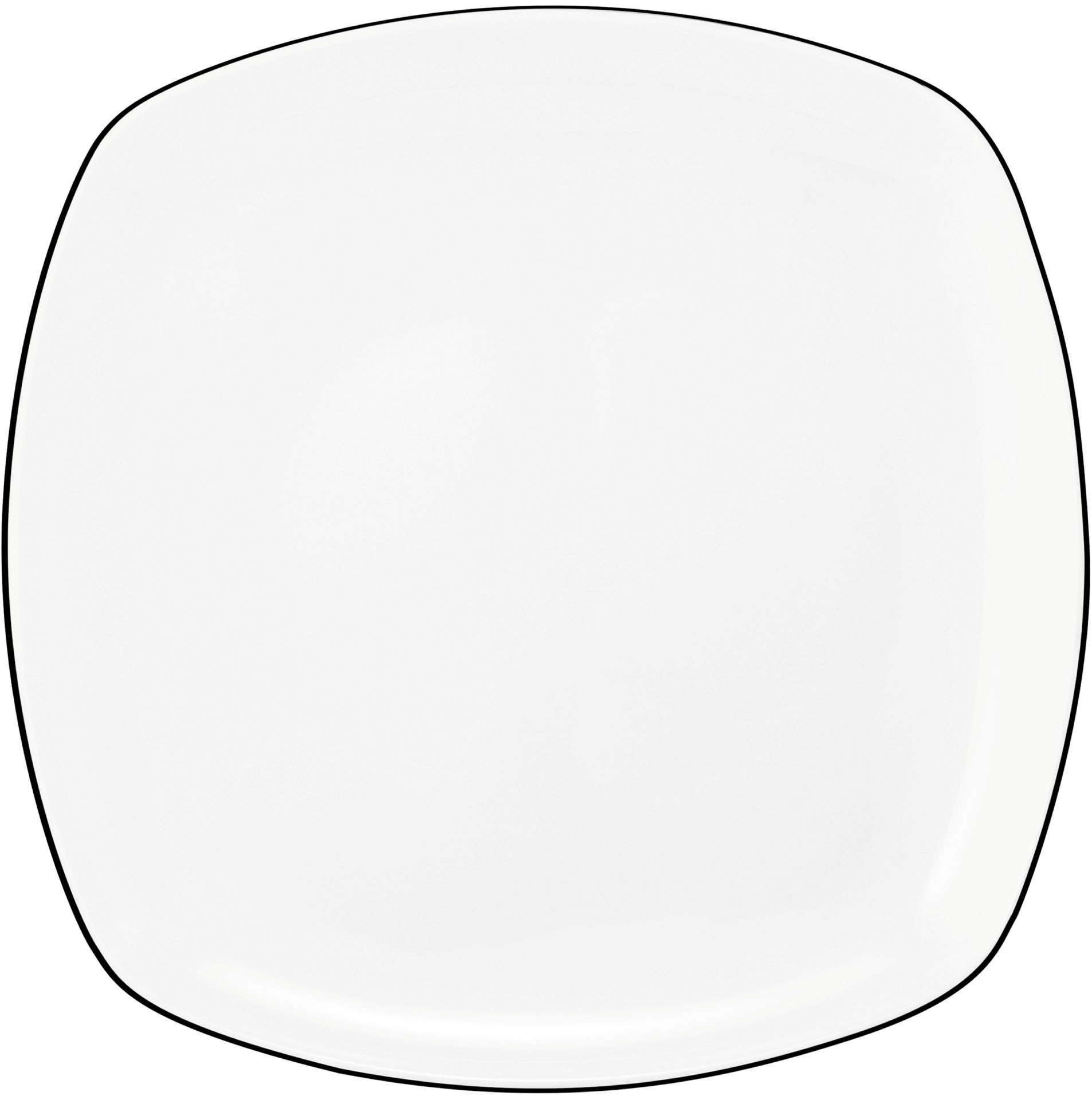 Seltmann Weiden Frühstücksteller Lido Black Line, (1 St), Teller eckig 20 cm