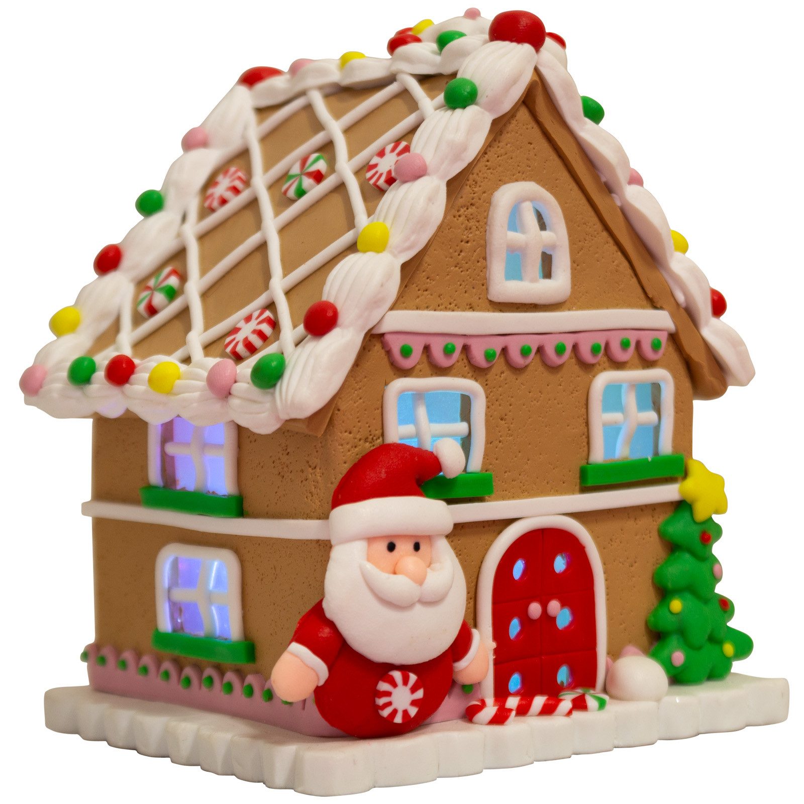 Weihnachtshaus Lebkuchenhaus mit LED 14 cm