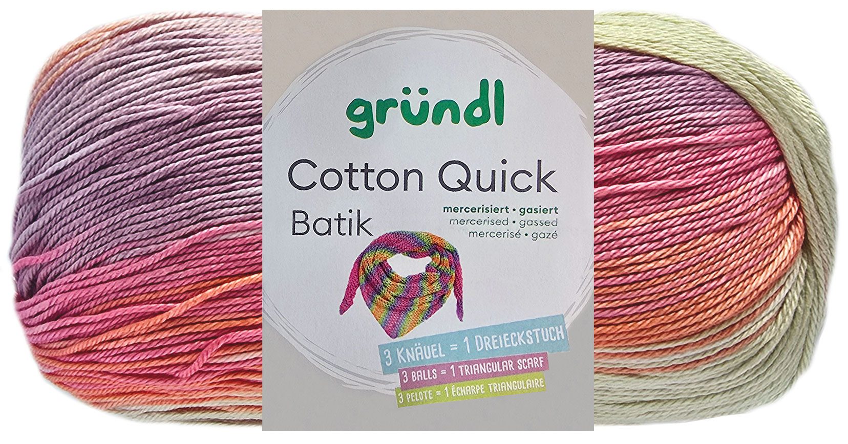 Gründl 100 Gramm Gründl Cotton Quick Batik Farbauswahl Häkelwolle