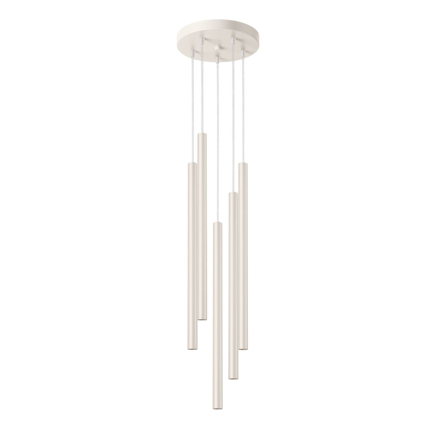 Licht-Erlebnisse Pendelleuchte PETERA, ohne Leuchtmittel, Metall G9 B: 25 cm H: max. 104 cm Beige Modern Hängeleuchte
