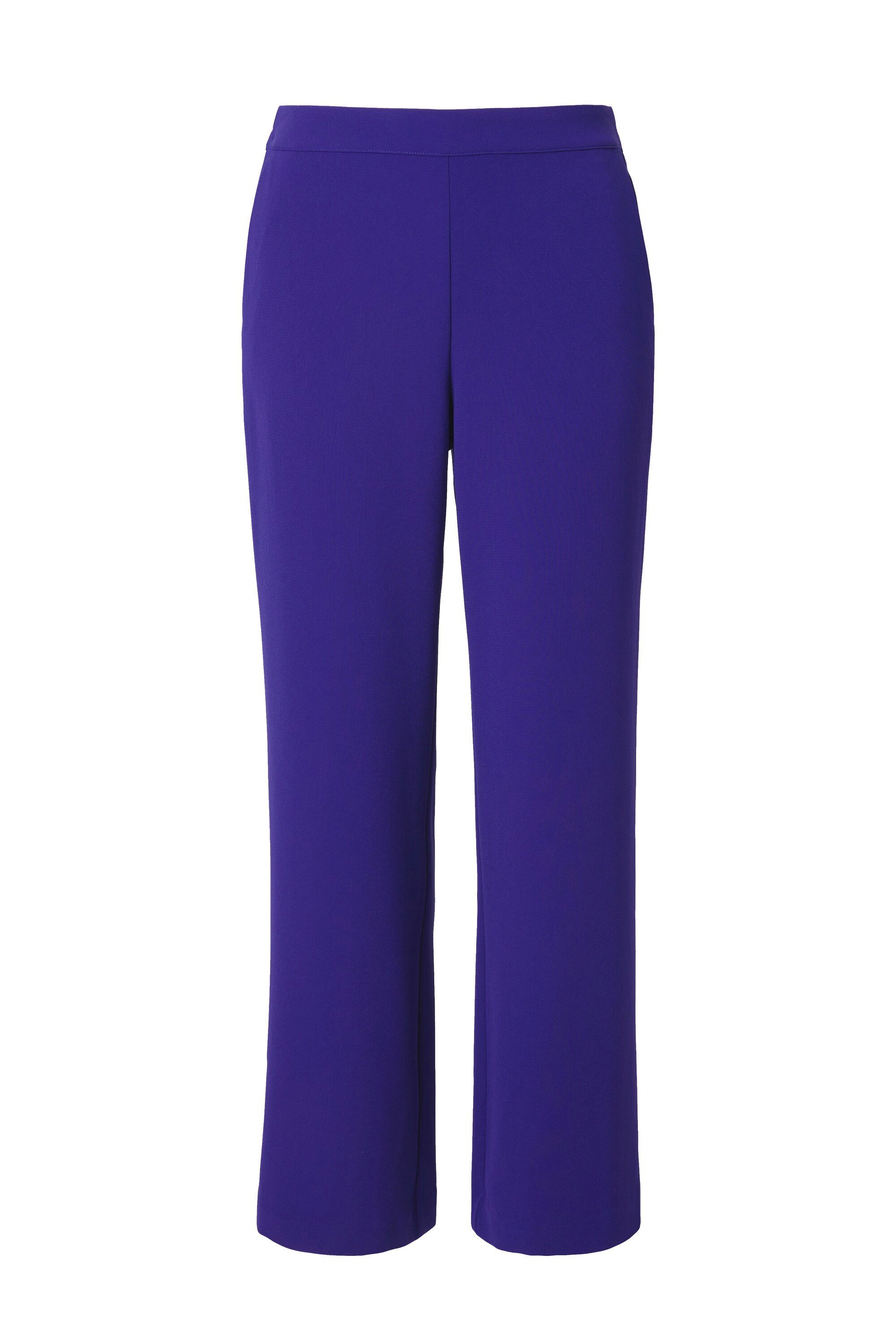 Ulla Popken Funktionshose Anzughose weites gerades Bein Elastikbund günstig online kaufen