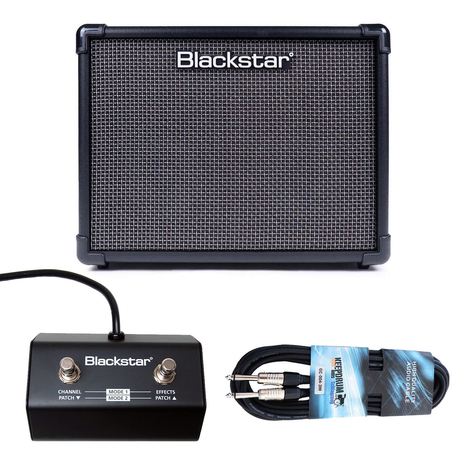 Blackstar ID Core 20 V3 Verstärker mit FS-11 Fußschalter und mit Klinkenkabel Verstärker (20,00 W)