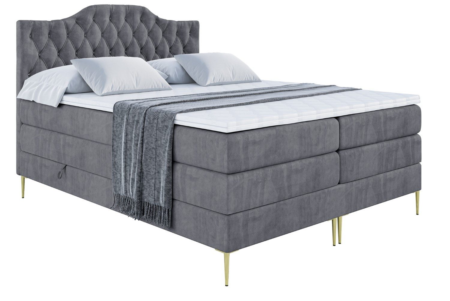 ALTDECOR Boxspringbett VILA-1-F KING (Multipocket-Matratze H4, günstig online kaufen