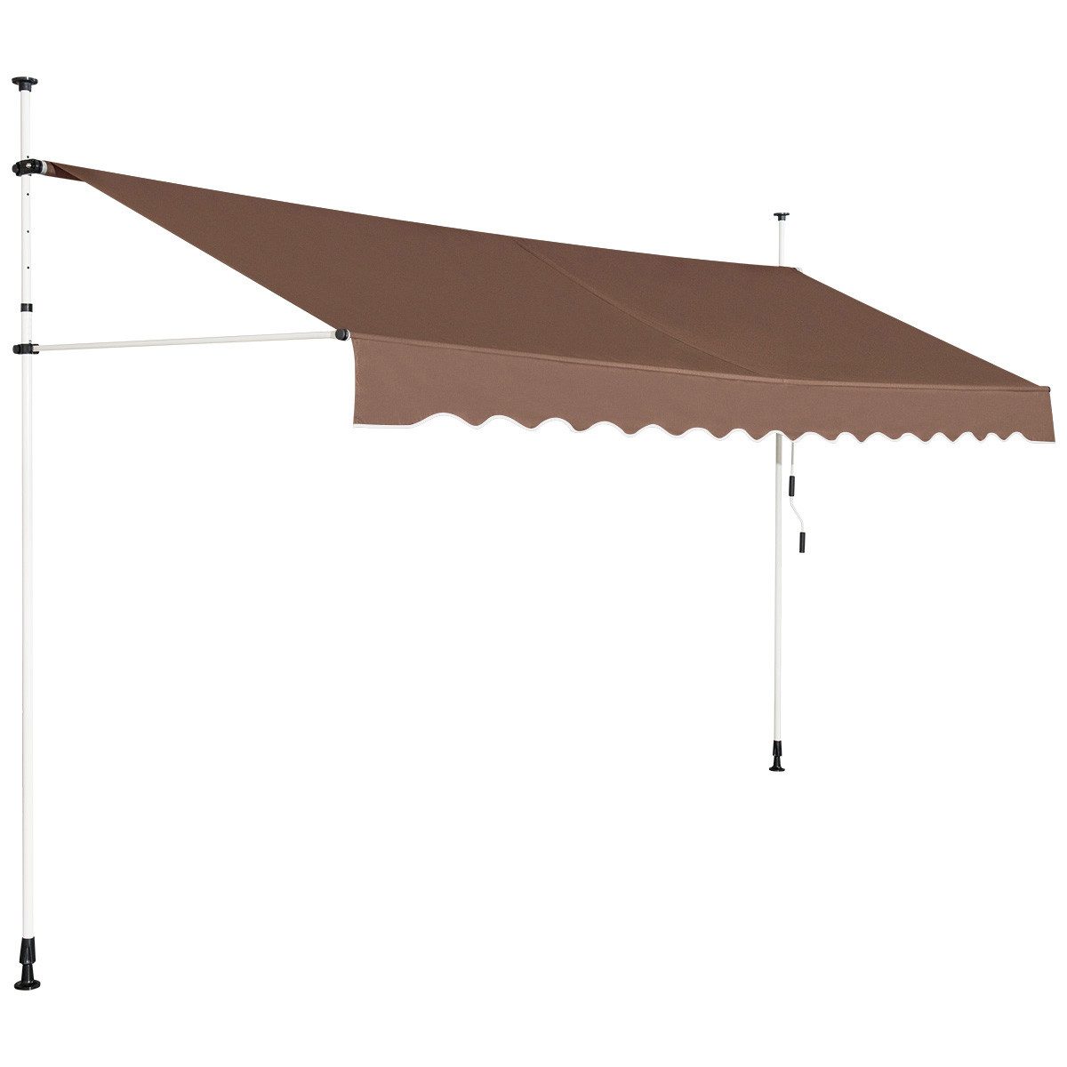 KOMFOTTEU Klemmmarkise Markise mit Handkurbel höhenverstellbar, 400 cm breit