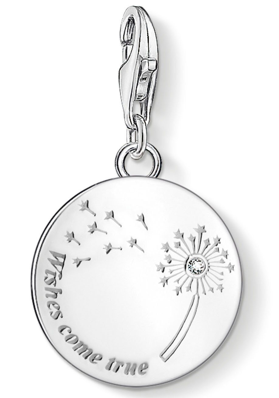 THOMAS SABO Kettenanhnger Thomas Sabo Damen-Charm 925er Silber 1 Zirkonia,  Lnge: 2,8 cm, Breite: 1,6 cm, Strke: 1,6 mm
