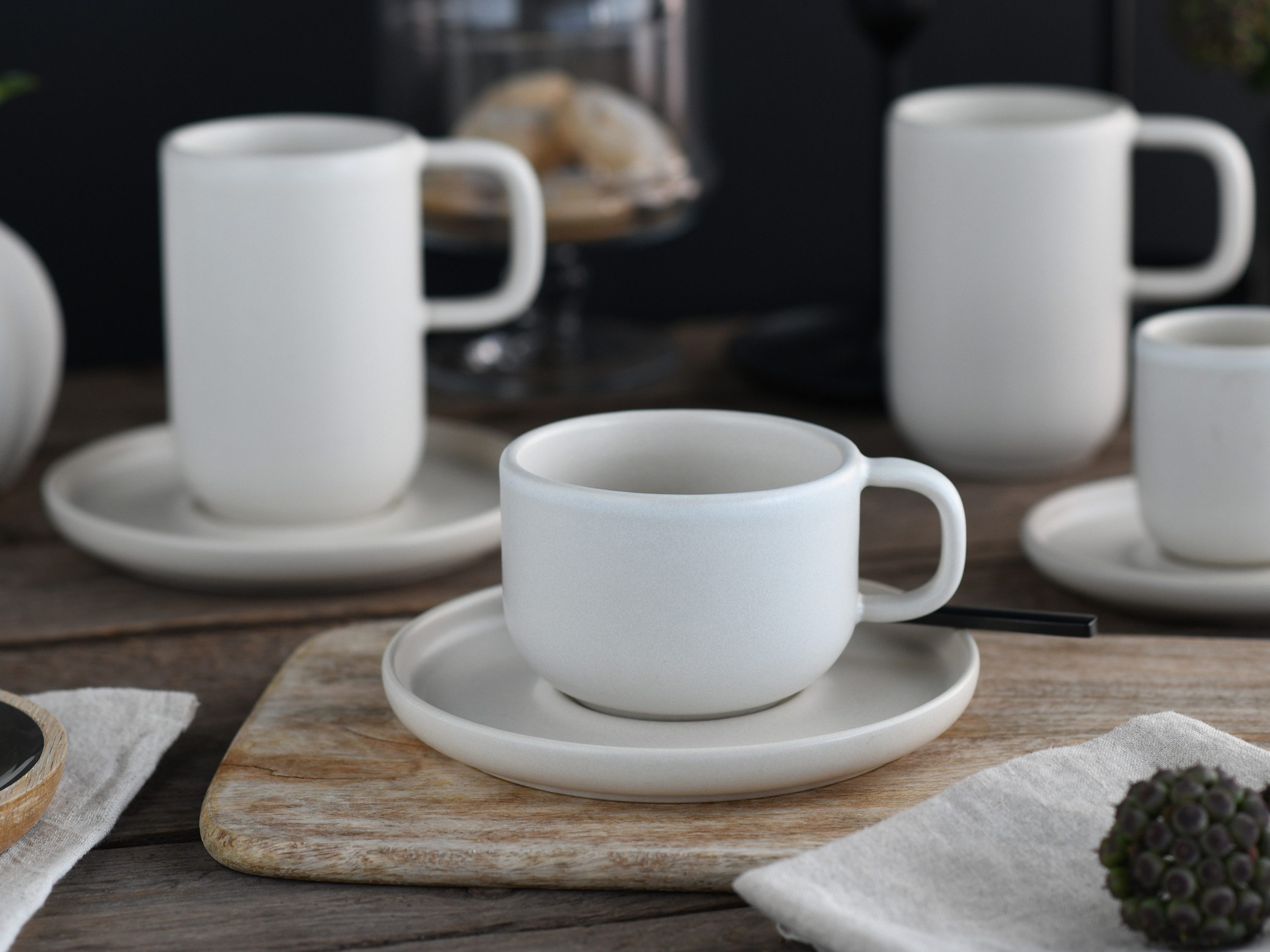 CreaTable Espressotasse Uno Offwhite, 12-tlg., Steinzeug