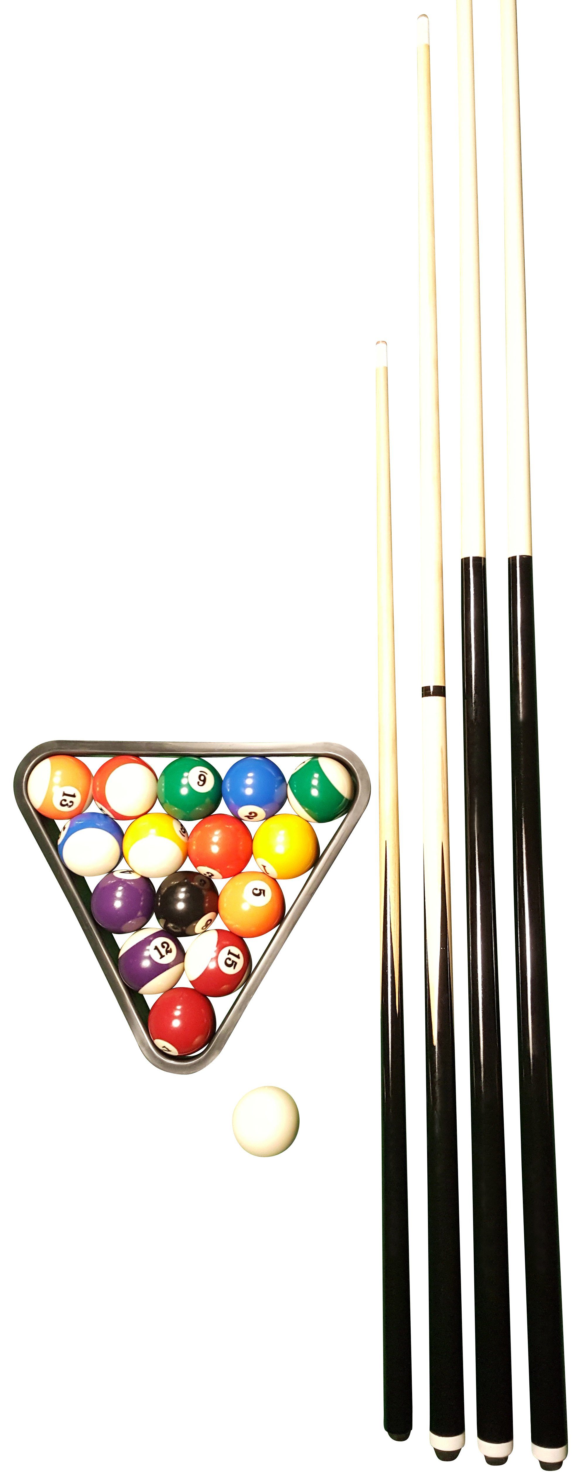 Billardqueue Billard Einsteiger Set - Kugeln + Triangel + 4 Queues (145, 122 + 92)