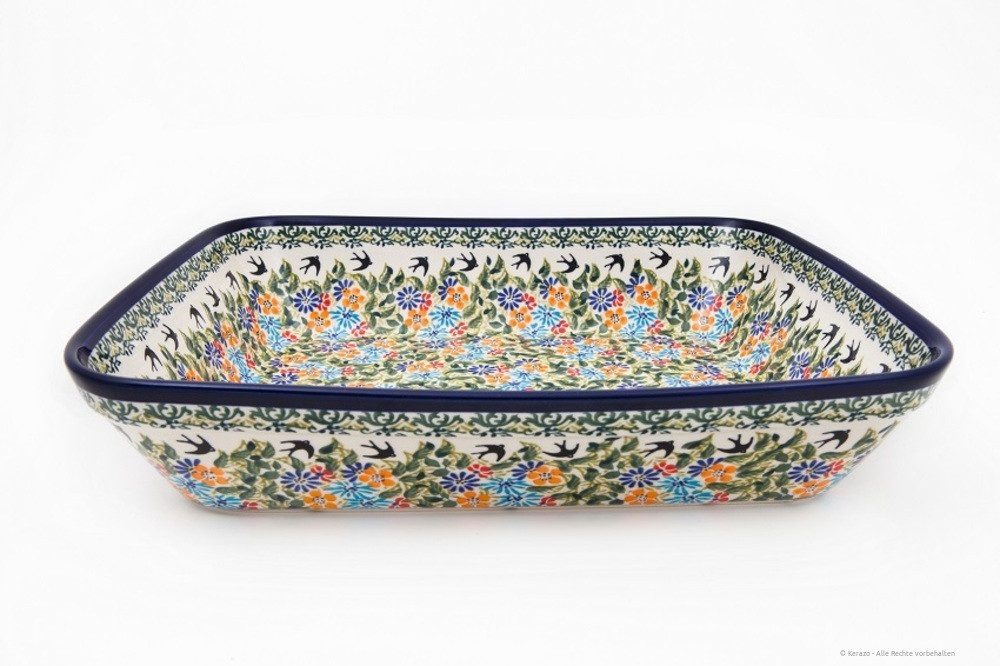 Bunzlauer Keramik Auflaufform Bunzlauer Keramik 3,4L Auflaufform Backform 32x25,5x7cm Dekor DU182, Keramik