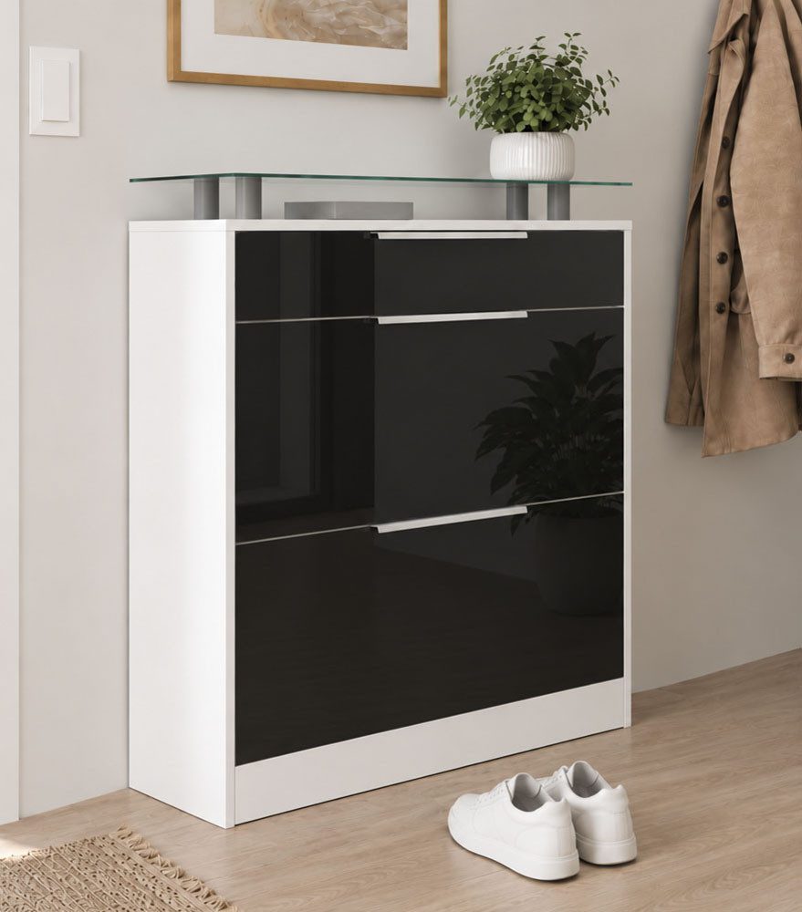 borchardt Möbel Schuhschrank Oliva Breite 89 cm, stehend, mit 2 Doppeltrommeln und 1 Schubkasten