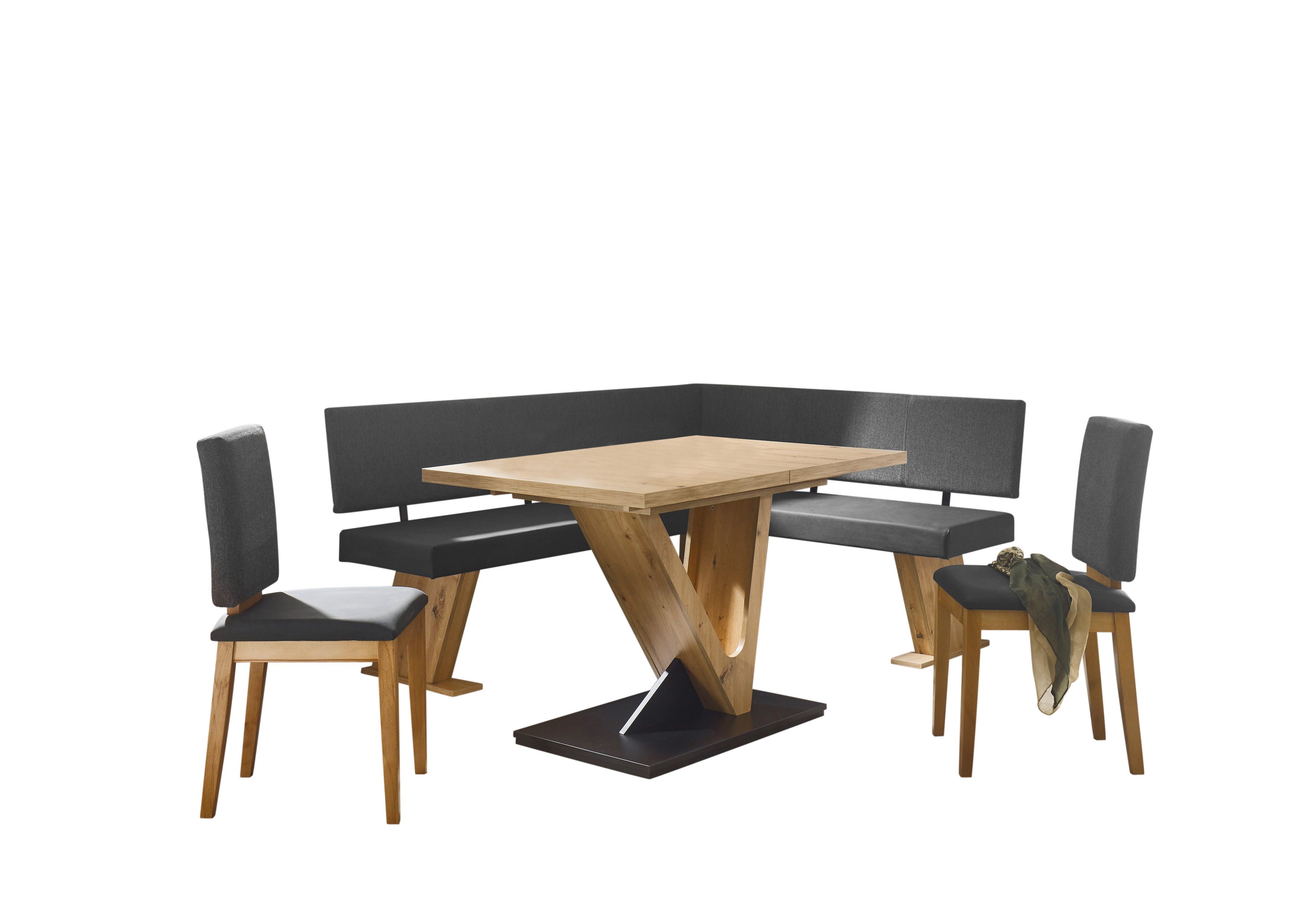 Stolebaenk Eckbankgruppe Venezia MAVE Links Artisan 190, (Eckbank Set, 1xEckbank, 1xTisch, 2x Stuhl), Tisch mit Synchronauszug