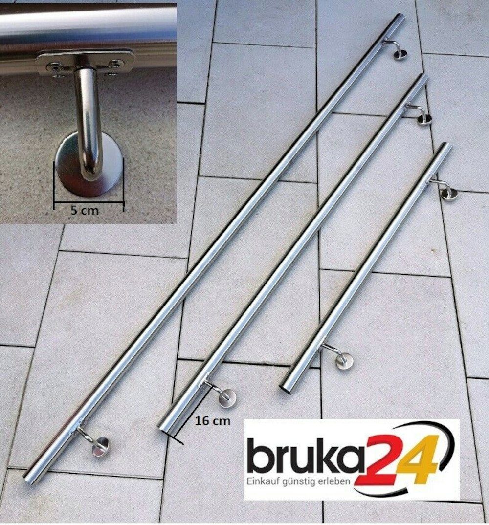 BruKa Handlauf FLEXI V2A Edelstahl Wandhandlauf Geländer Treppe Stange Griff Brüstung, 100 cm Gesamtlänge, 1 - 10 Meter länge wählbar – Bild 4 von 5