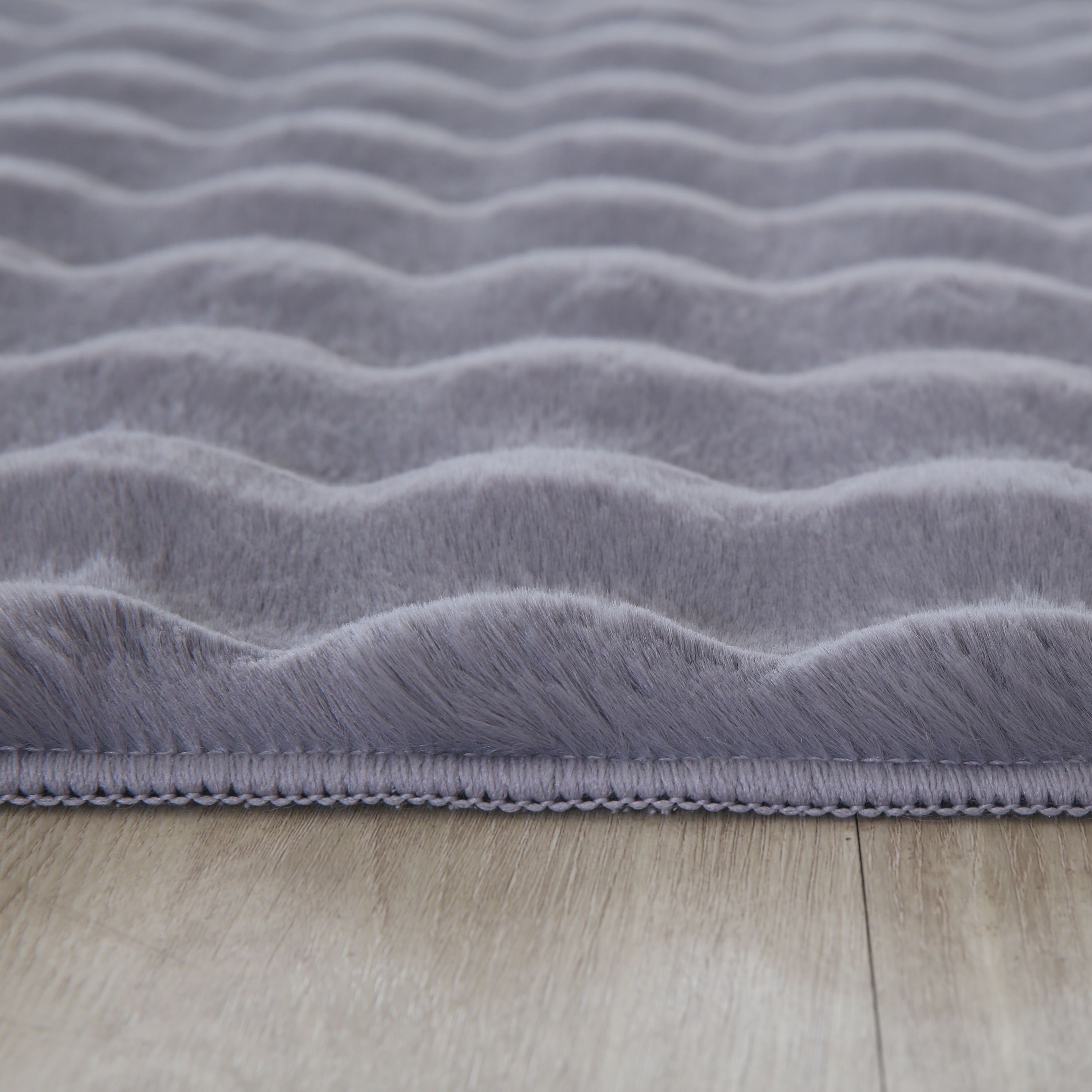 Einfarbig, Läufer, Grau - Unicolor 25 mm, Teppich Teppich Teppium, Wohnzimmer Höhe: