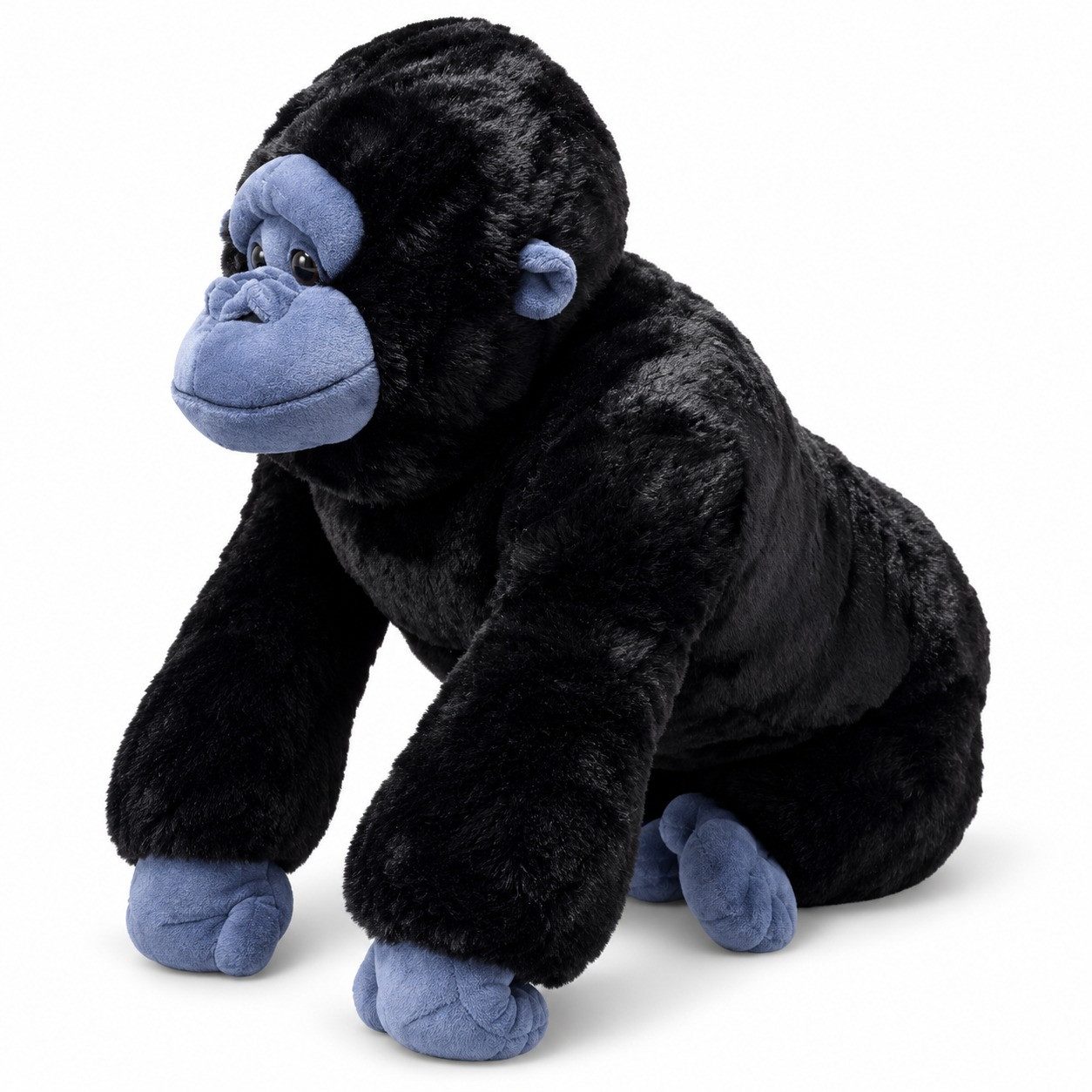 Bert Struis Kuscheltier Plüschgorilla Stofftier schwarz blau 70 cm weich, groß & kuschelig (Set, 1-St., Geschenk-Set), Ideal zum Kuscheln, extra weich Dekorieren und als Geschenkidee