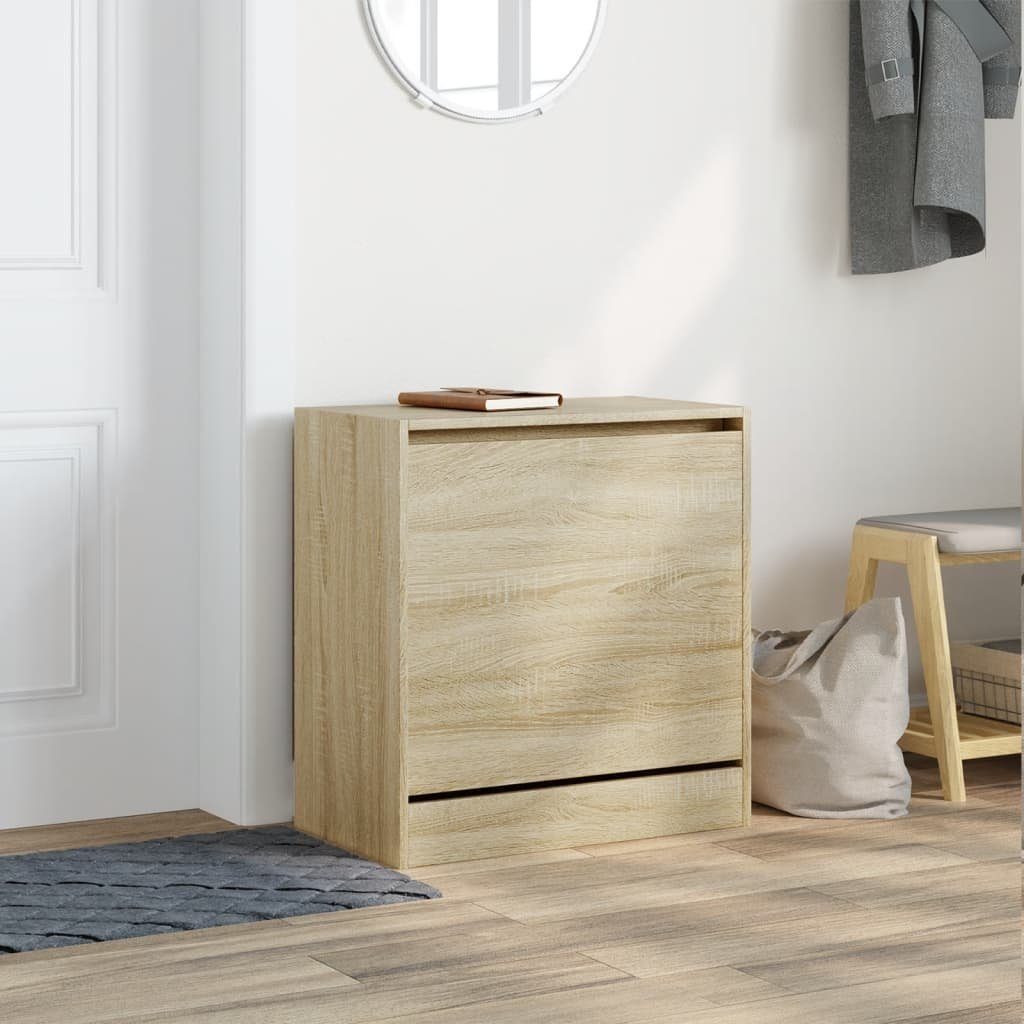 vidaXL Schuhschrank 60 x 34 x 635 cm Schuhschrank Sonoma Eiche 60x34x63,5 cm Spanplatte