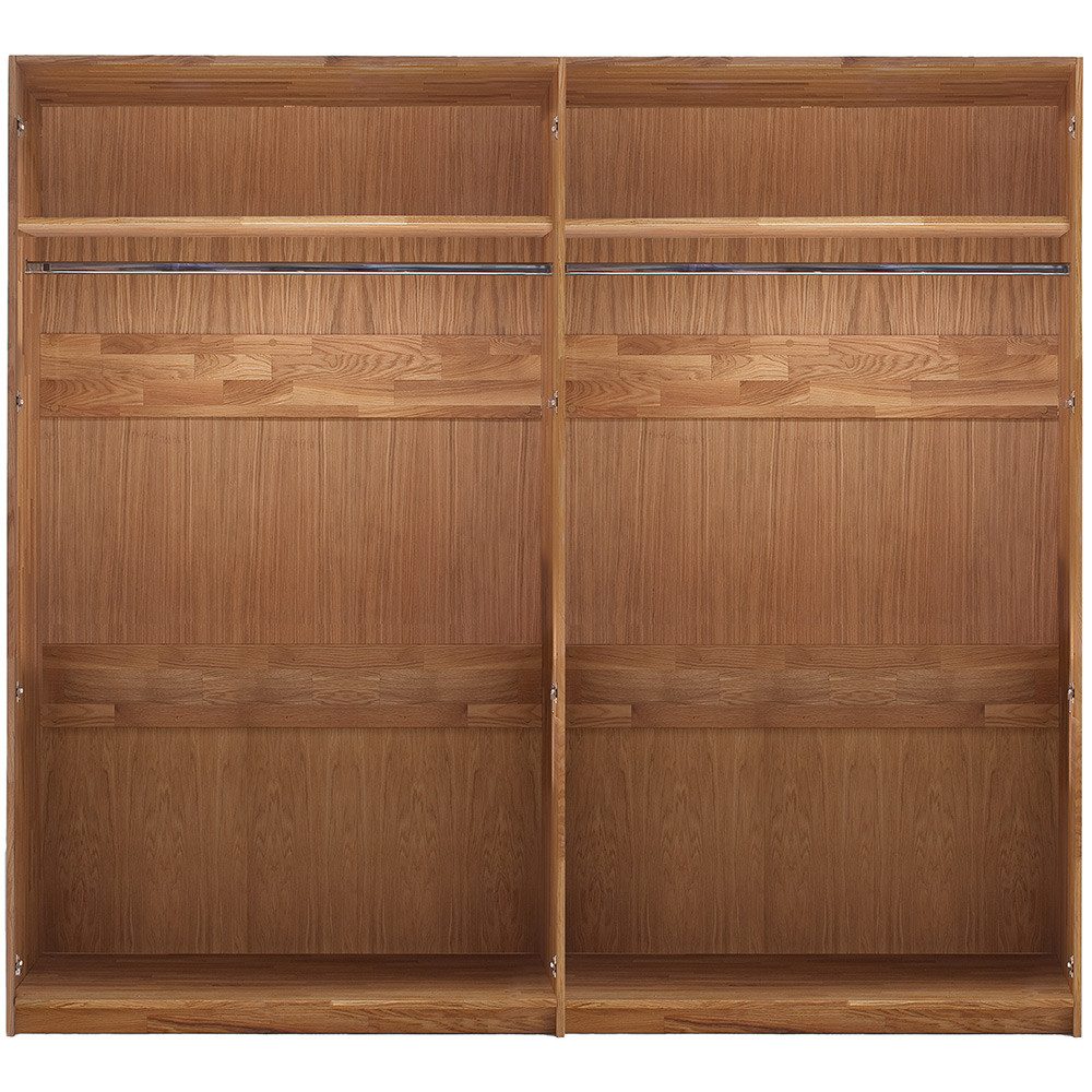 Lomadox Kleiderschrank AVELLINO-137 Garderobenschrank Schlafzimmerschrank Massivholz Schrank Eiche