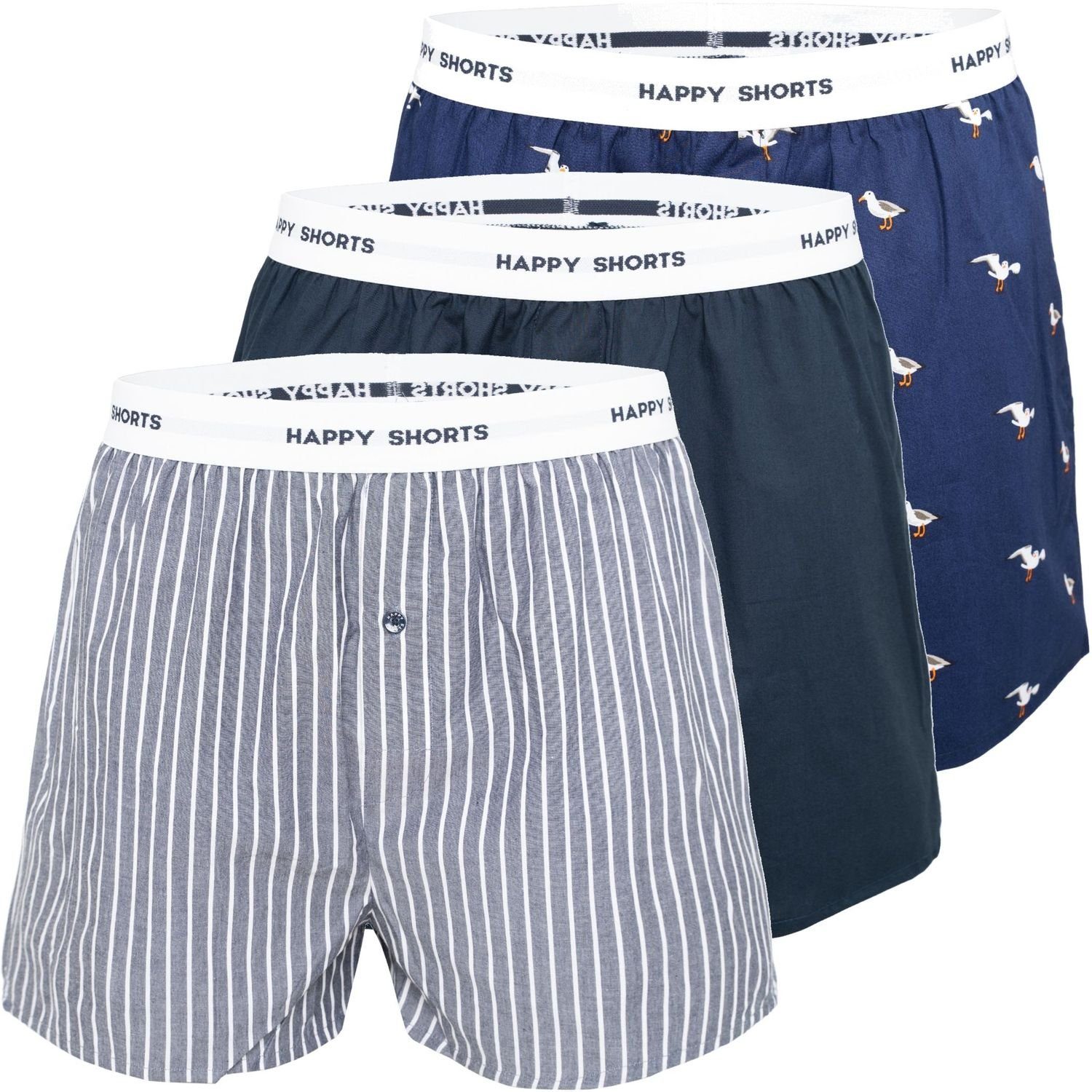 Boxershorts Herren Web-Boxershorts 3er Pack Baumwolle