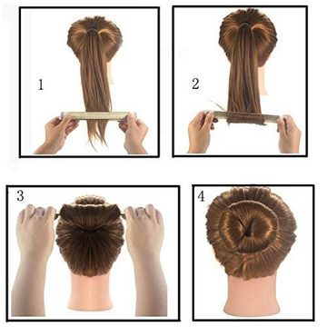 Lubgitsr Haarband 2er Pack Mädchen Damen Hair Styling Tool Donut Hair Bun Maker Schwarz, 2-tlg.