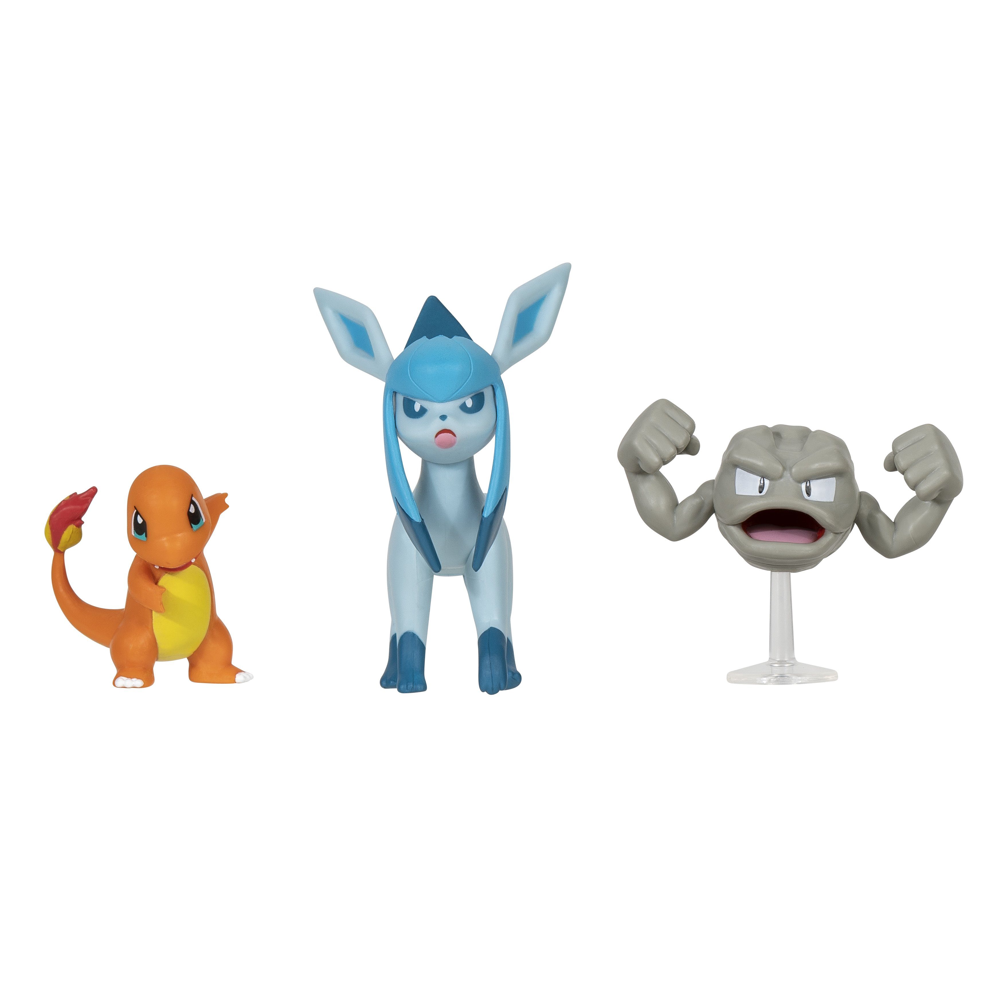 Jazwares Merchandise-Figur Pokémon - Battle Figur 3er Pack - Kleinstein, Glumanda & Glaziola, (Set, 3-tlg)