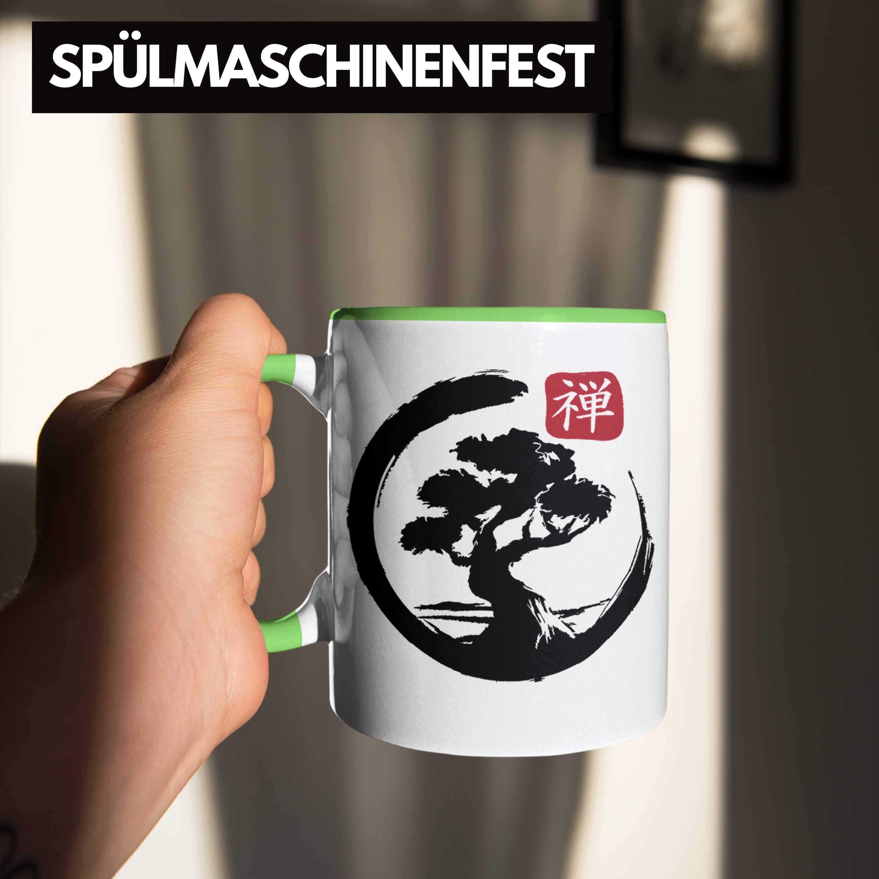 Silhoette für Bonsai-Liebhaber Grün Lustige Geschenk Trendation Bonsai Tasse Tasse