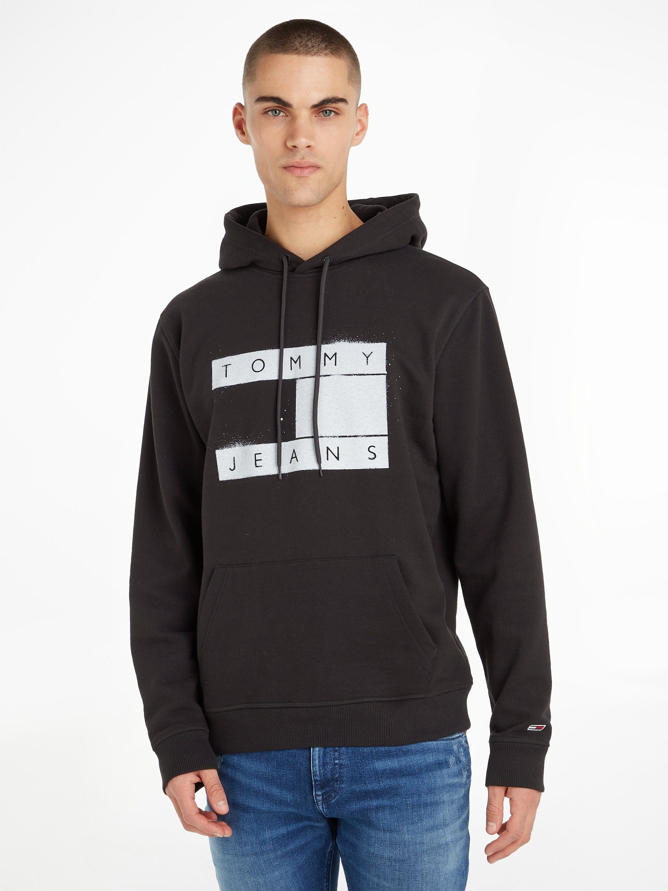 FLAG SPRAY Kapuzensweatshirt Jeans HOODIE Tommy REG Black TJM