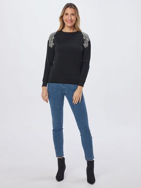Sarah Kern Strickpullover Sweater koerpernah mit Verzierung an den Schultern