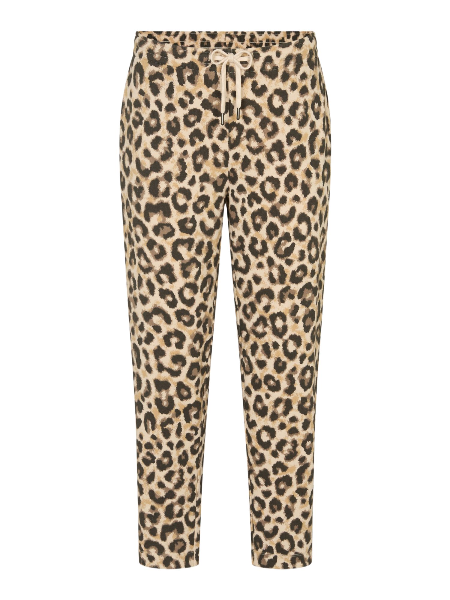 Juvia Stoffhose natur, Casual, Baumwolle, Animalprint, Casual Fit, Mittel