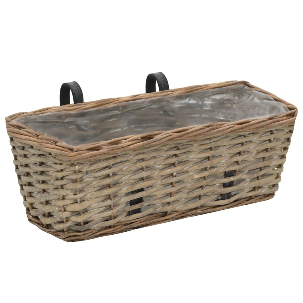vidaXL Blumenkasten 2 St65533ck Balkon-Blumentöpfe 2 Stk Weide mit PE-Auskleidung 40 cm