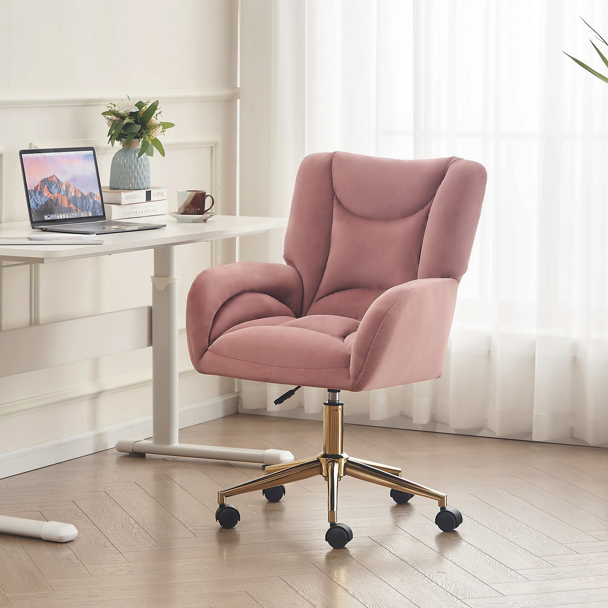 Celya Stuhl Höhenverstellbarer Drehstuhl,Relaxsessel,mit goldene Metallbein günstig online kaufen