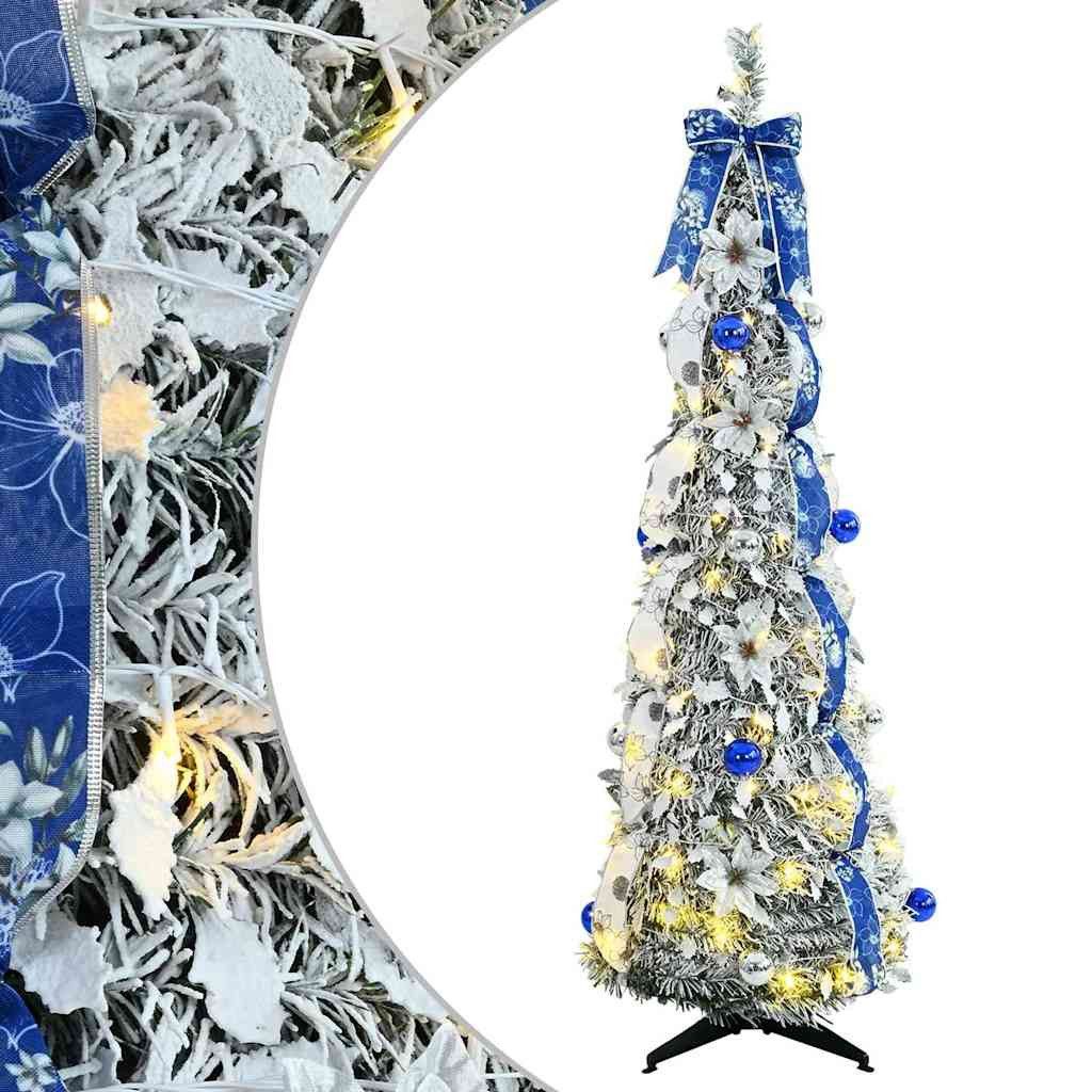 vidaXL LED Baum Künstlicher Weihnachtsbaum mit 100 LEDs Weiß 150 cm PVC