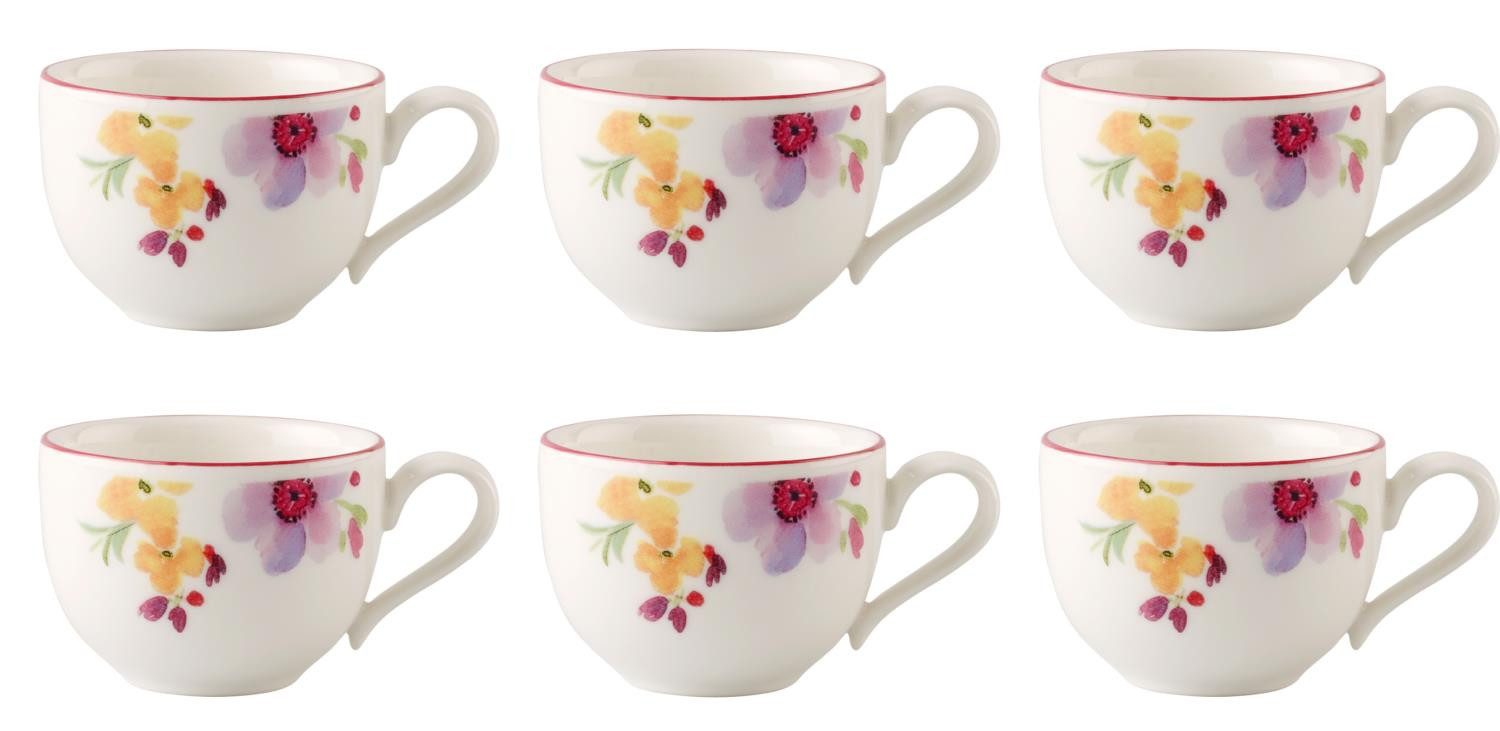Villeroy & Boch Espressotasse Mariefleur Basic, Porzellan, Spülmaschinengeeignet, Mehrfarbig, Blumen, H: 4.5cm