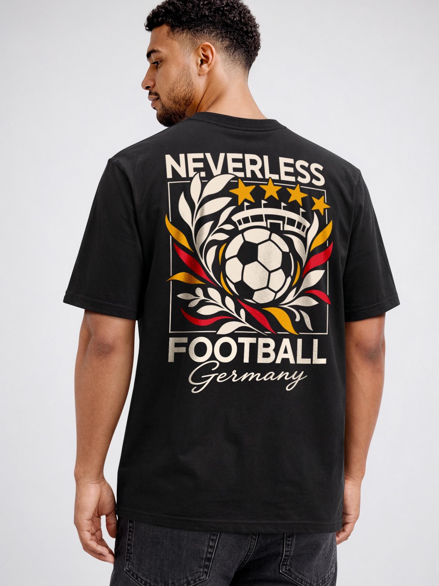 Neverless Oversize-Shirt Herren T-Shirt - Design NVLS Football - Oversized Relaxed Fit mit Print