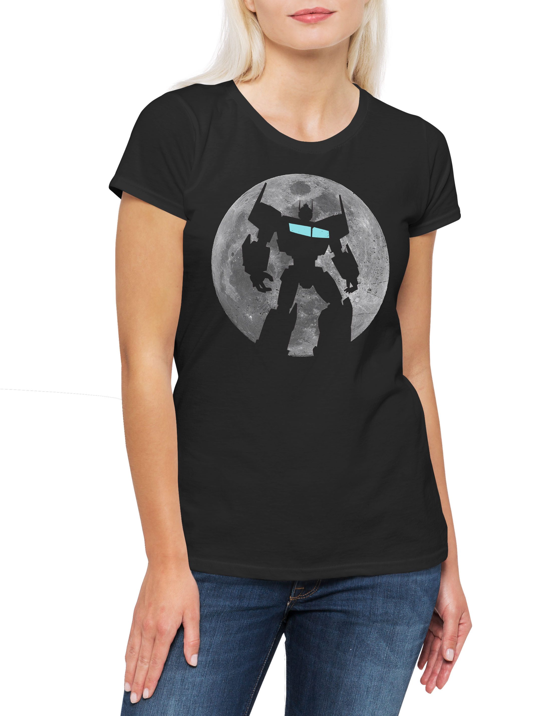 Print-Shirt Prime Moon Damen T-Shirt Truck Mond Optimus Leader Auto Robot Bot