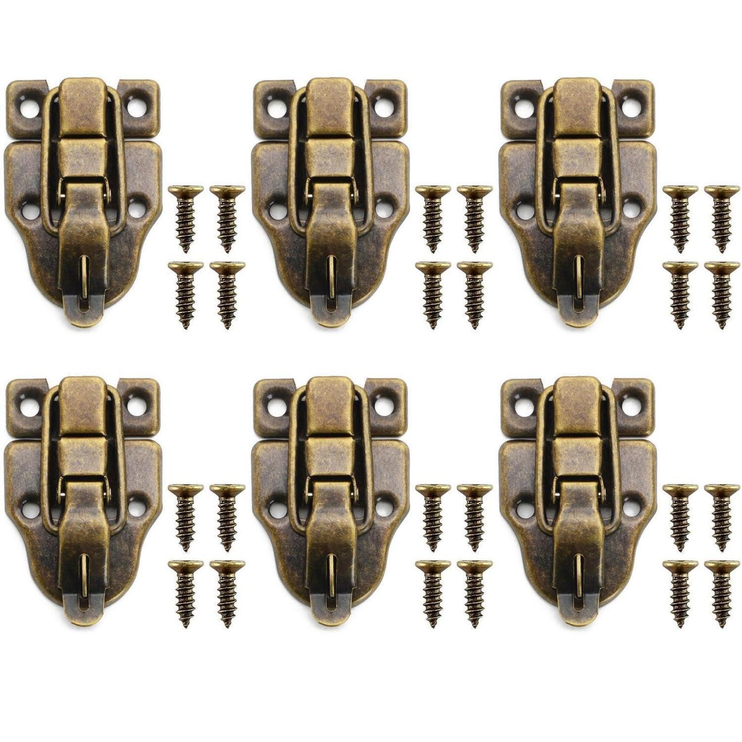 LuxusKollektion Vorhängeschloss Truhenverschluss 6er Set Spannverschluss antik Messing