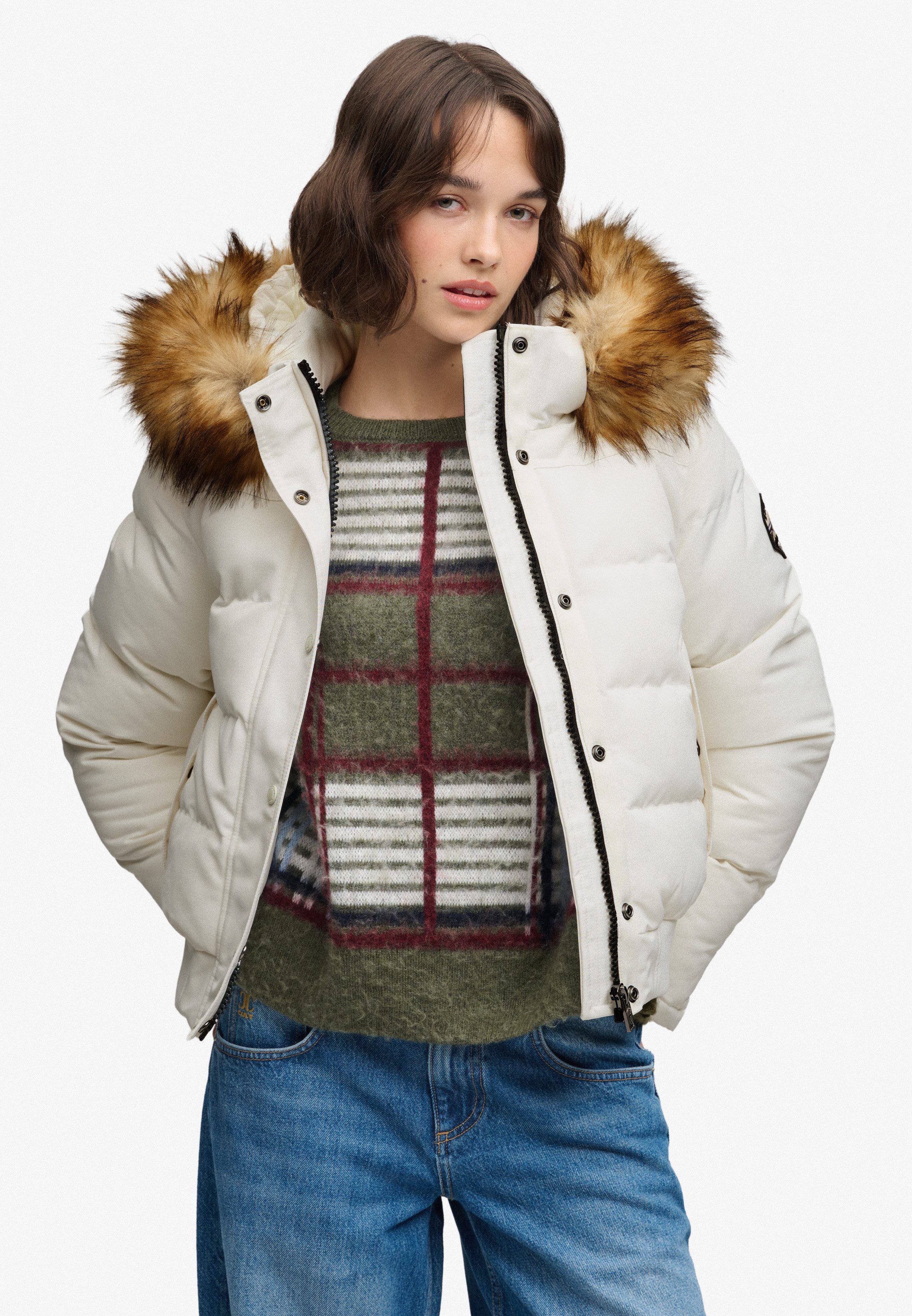 Superdry Steppjacke EVEREST HOODED BOMBER JKT Kunstfaser, slim fit – Bild 2 von 5