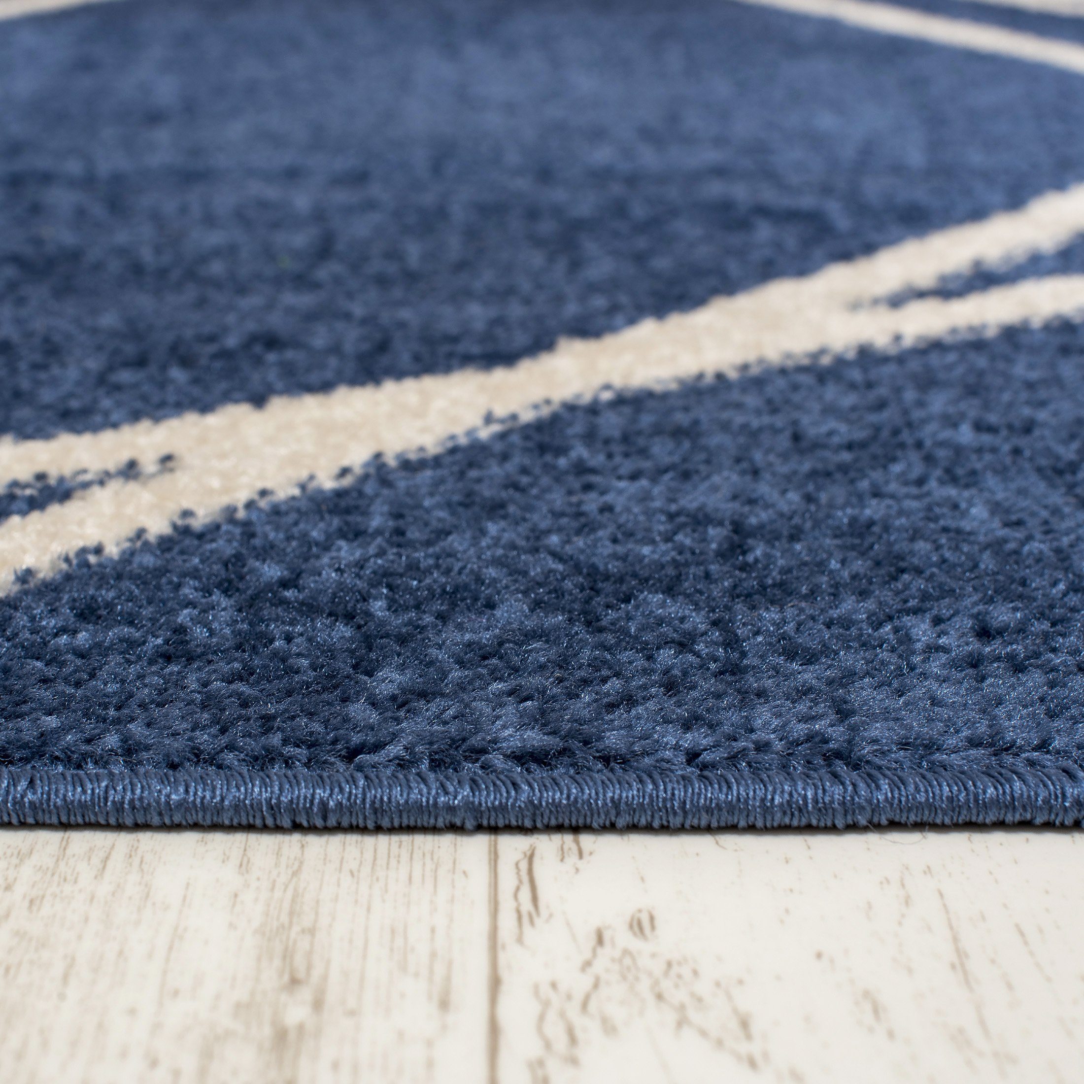 Designteppich Fußbodenheizung, 250 Geeignet Mazovia, Blau Kurzflor, x für Modern mm, Kurzflor farbe 7 Muster - 350 cm, Höhe Teppich Geometrisch