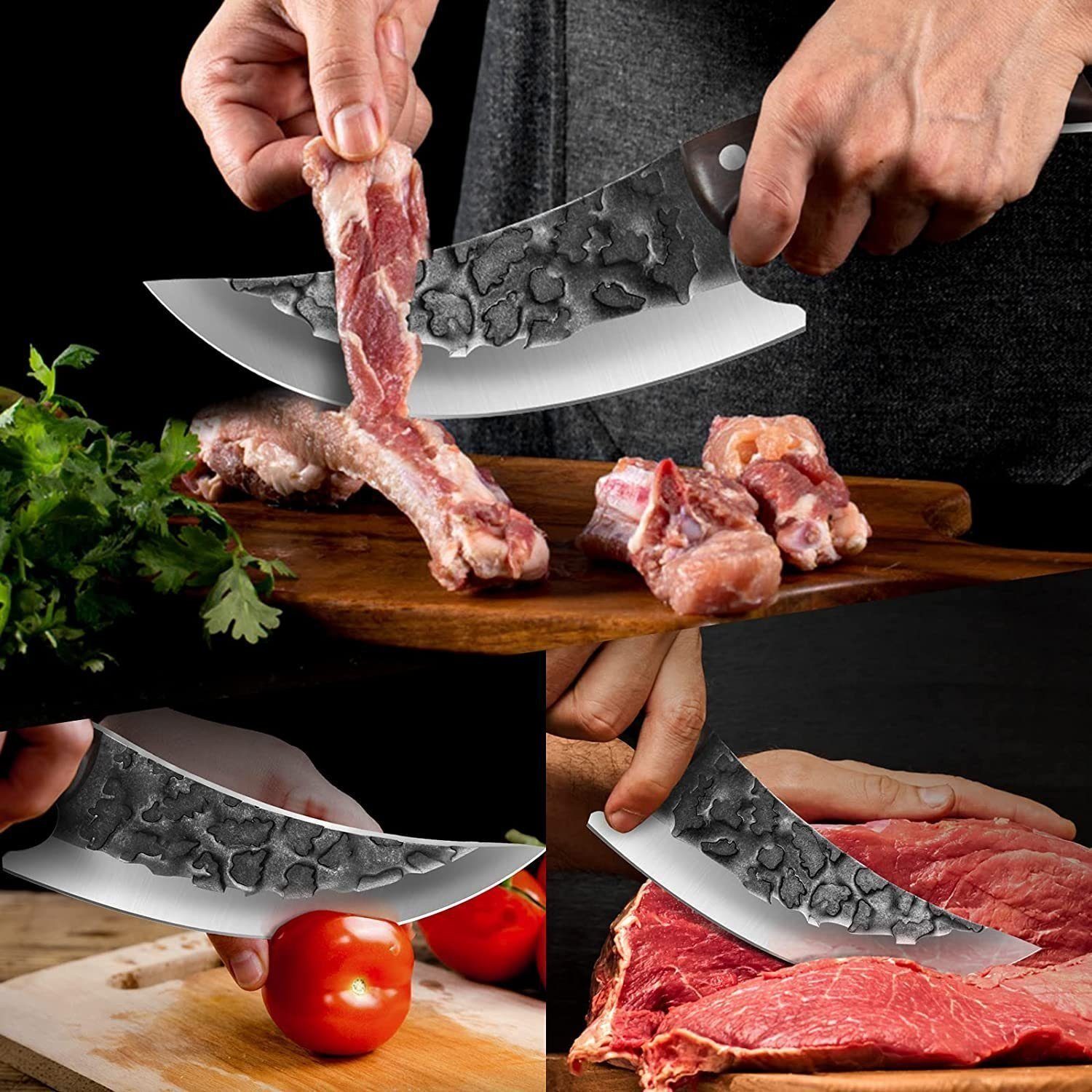Messer Handgeschmiedet Outdoor Grillmesser Chefmesser KEENZO Messer Ausbeinmesser Wikinger