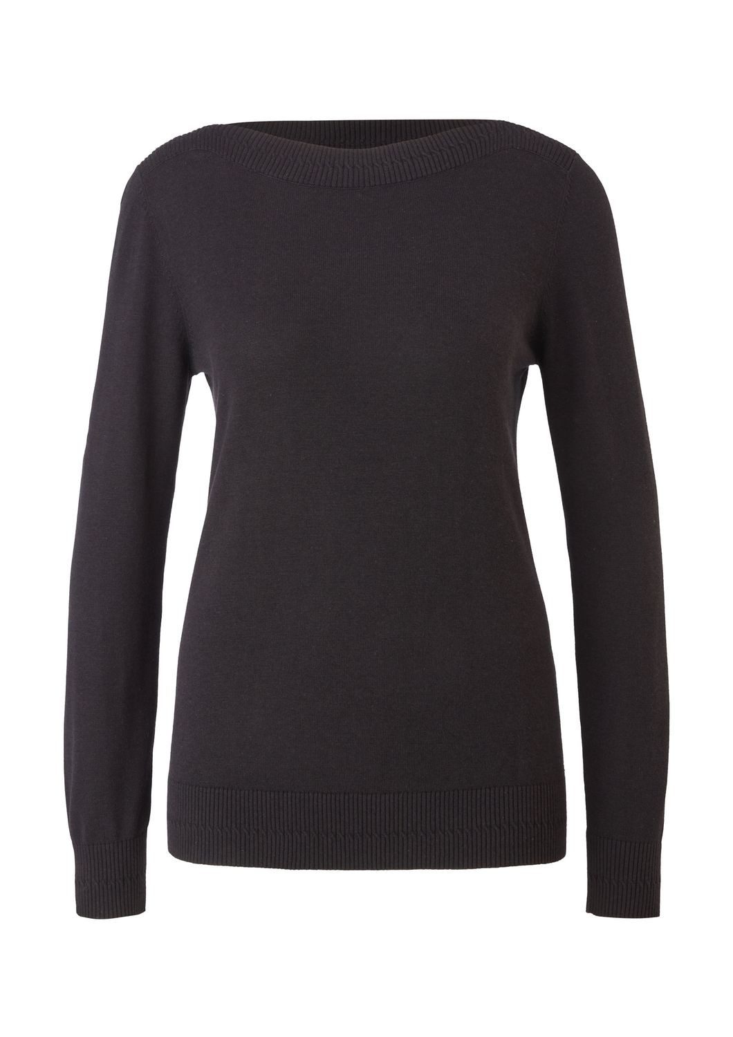 s.Oliver Rundhalspullover Basic (1-tlg) U-Boot-Ausschnitt, langarm, Feinstr günstig online kaufen