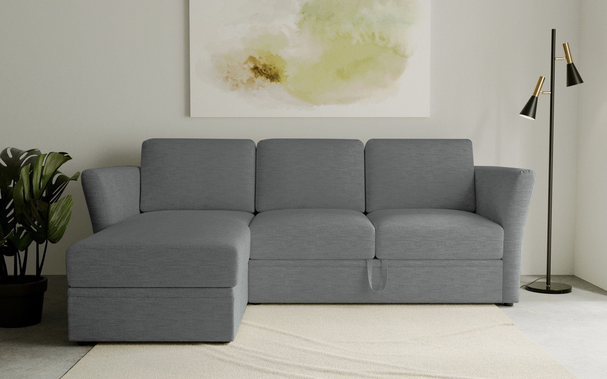 Ecksofa Lavars, L-Form, Schlafsofa