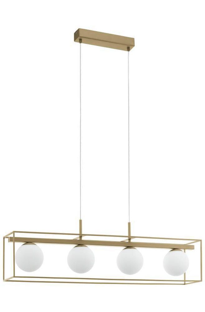 EGLO Hängeleuchte VALLASPRA Pendellampe, Stahl, Glas, E14, IP20, Esszimmerlampe, Lampe, ohne Leuchtmittel, Hängelampe 4-flammig - für Esszimmer, Küche oder Wohnzimmer