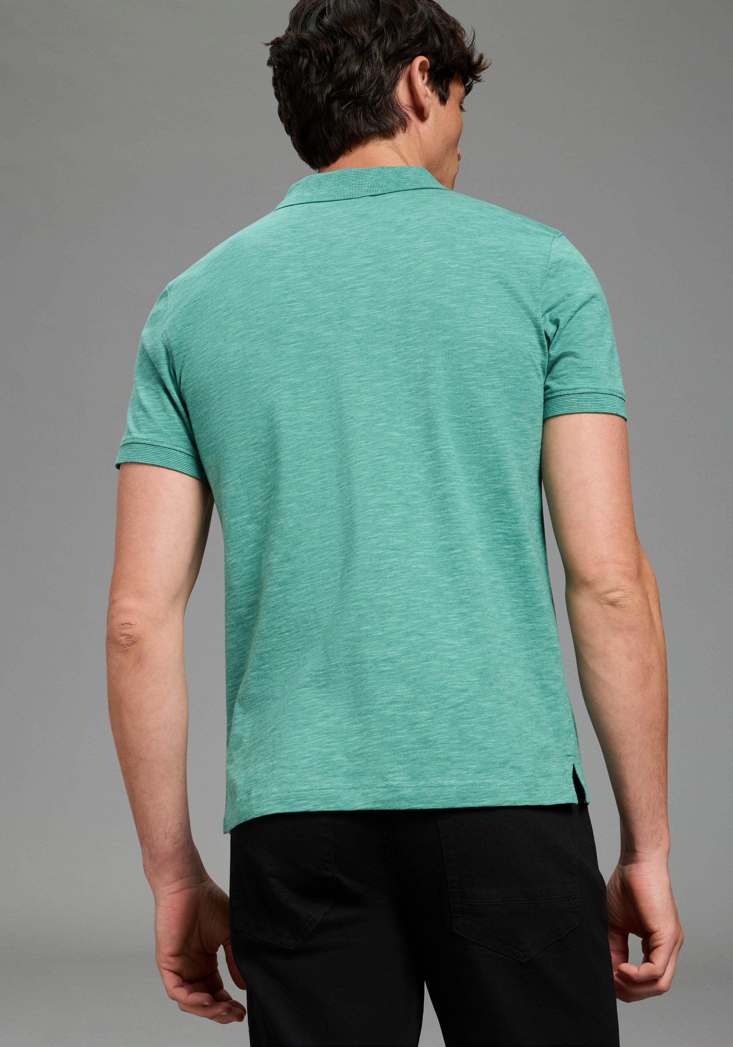 Bruno Banani Poloshirt Spezial meliertes schmale Passform, Kurzarm, mit Polokragen und Knöpfen