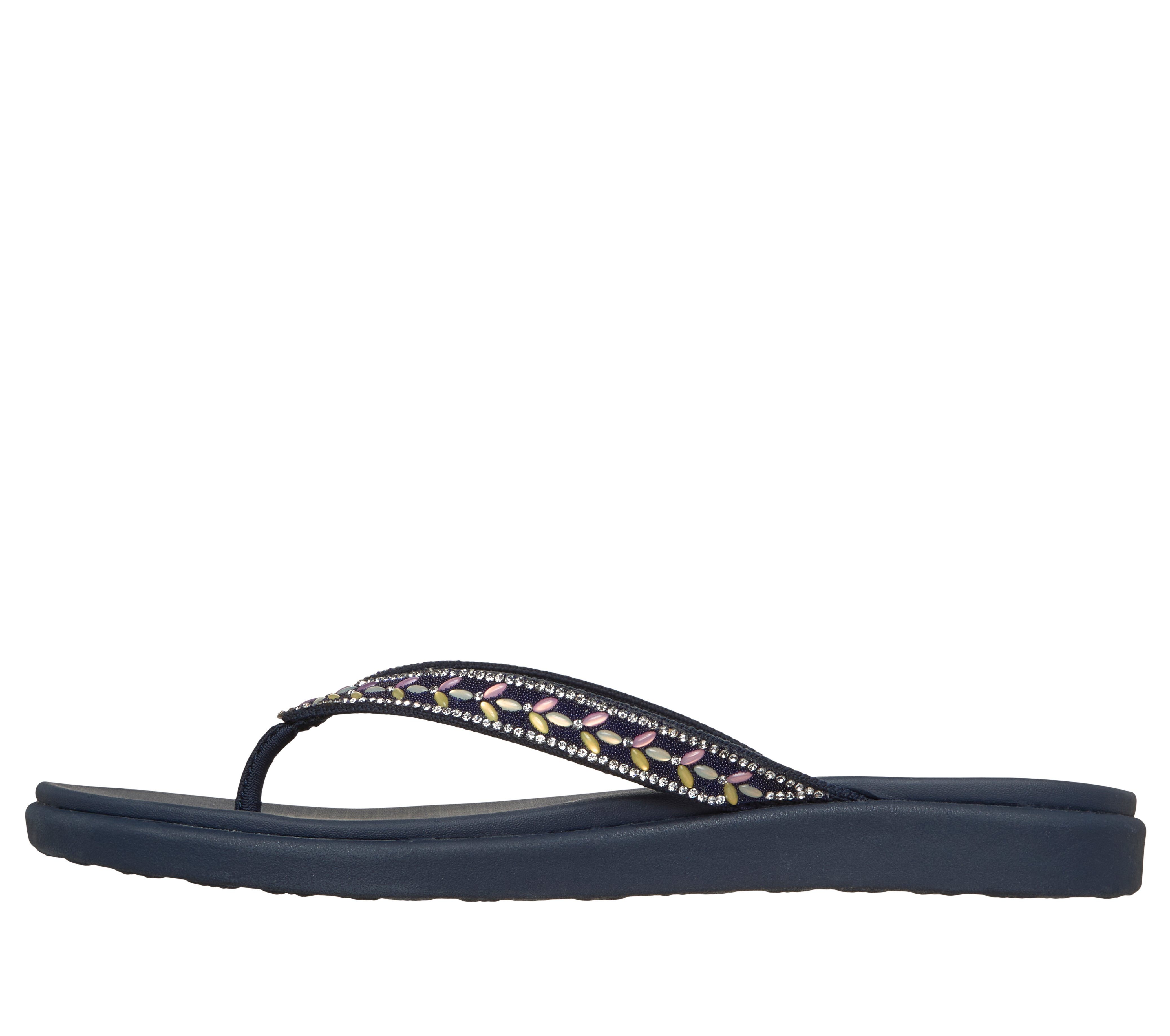 Skechers MEDITATION LUXE- Zehentrenner Strandschuh, Sommerschuh, Badeschuh mit Glitzersteinchen – Bild 4 von 5