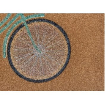 Fußmatte Fußmatte Welcome Rad Kokos Optik braun grün, Teppich Boss, rechteckig, Höhe: 10 mm