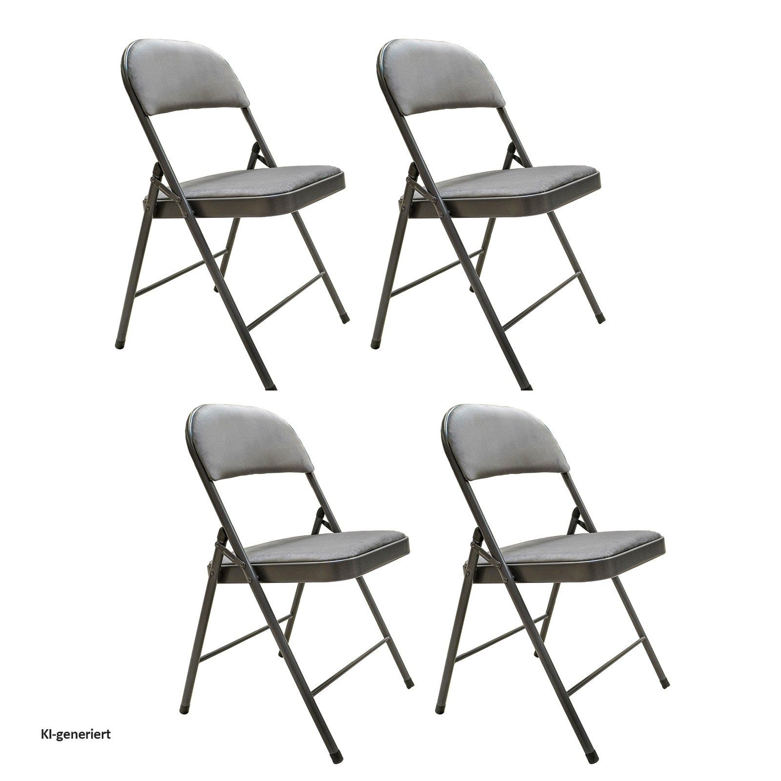 HTI-Living Klappstuhl Klappstuhl 4er Set Grau (Set, 4 St), Küchenstuhl gepolstert Saalstuhl