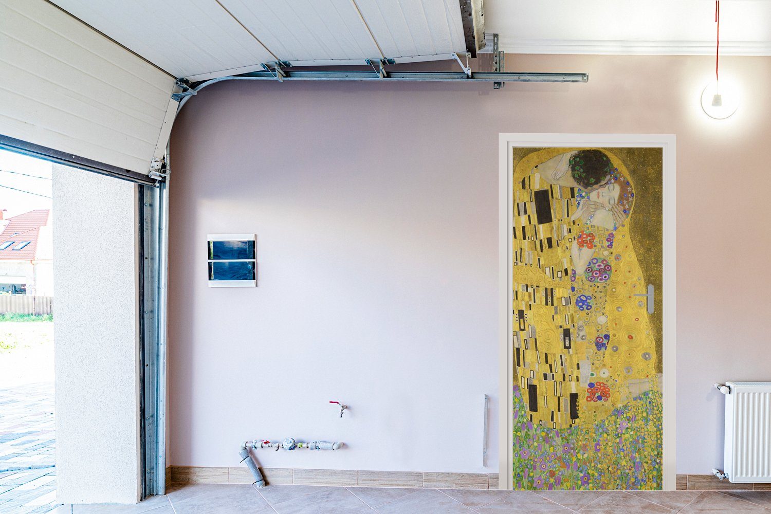 - cm Klimt, Kuss Türaufkleber, Der Tür, MuchoWow für (1 75x205 bedruckt, Gustav St), Fototapete Matt, Türtapete