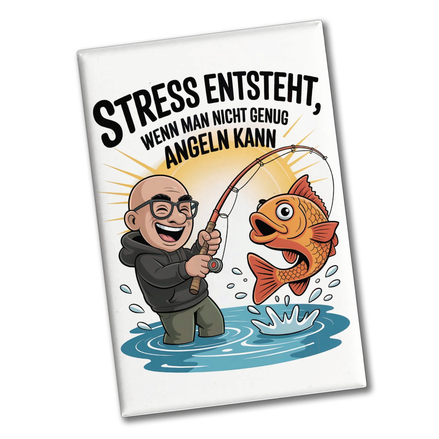 speecheese Magnet Fröhlicher Angler Spruch Souvenir Souvenir Magnet für Angelfans